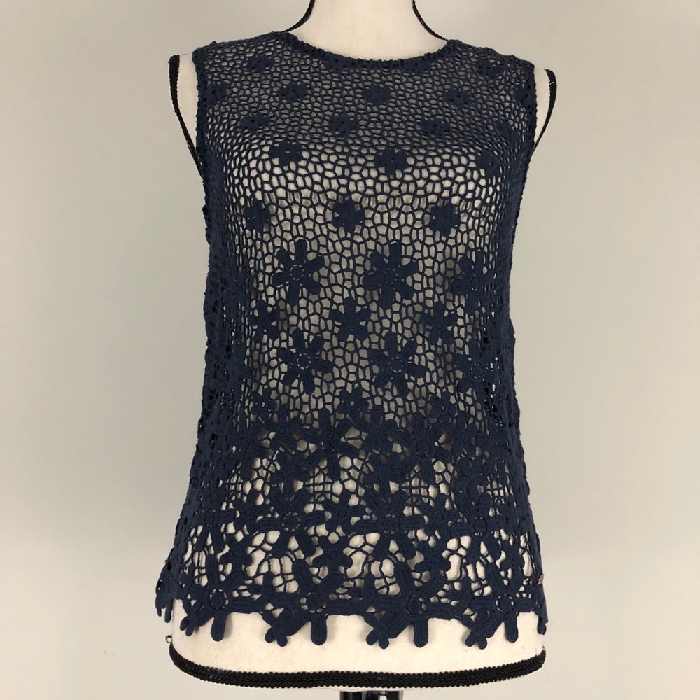 Superdry Japan navy Daisy Lace Tank Top